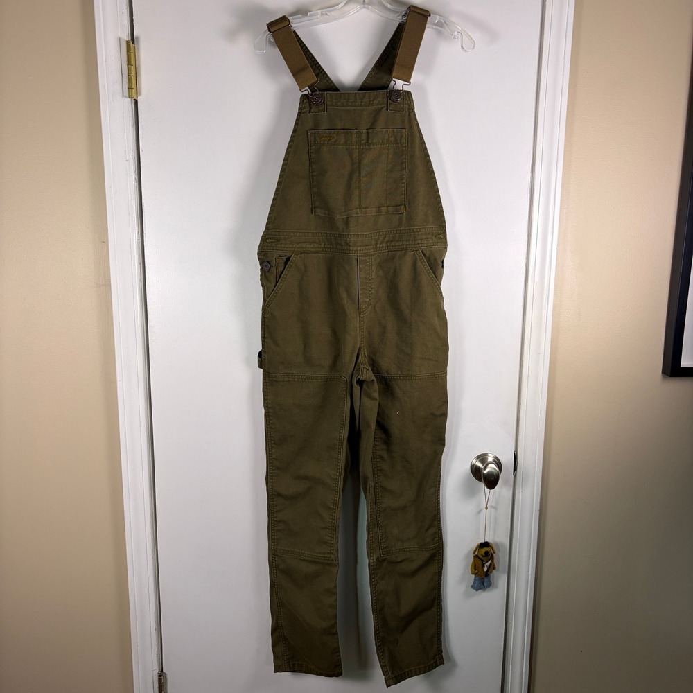 REI Cooperative Overalls Women's 4 Green Canvas Utility Hiking Workwear Gorpcore